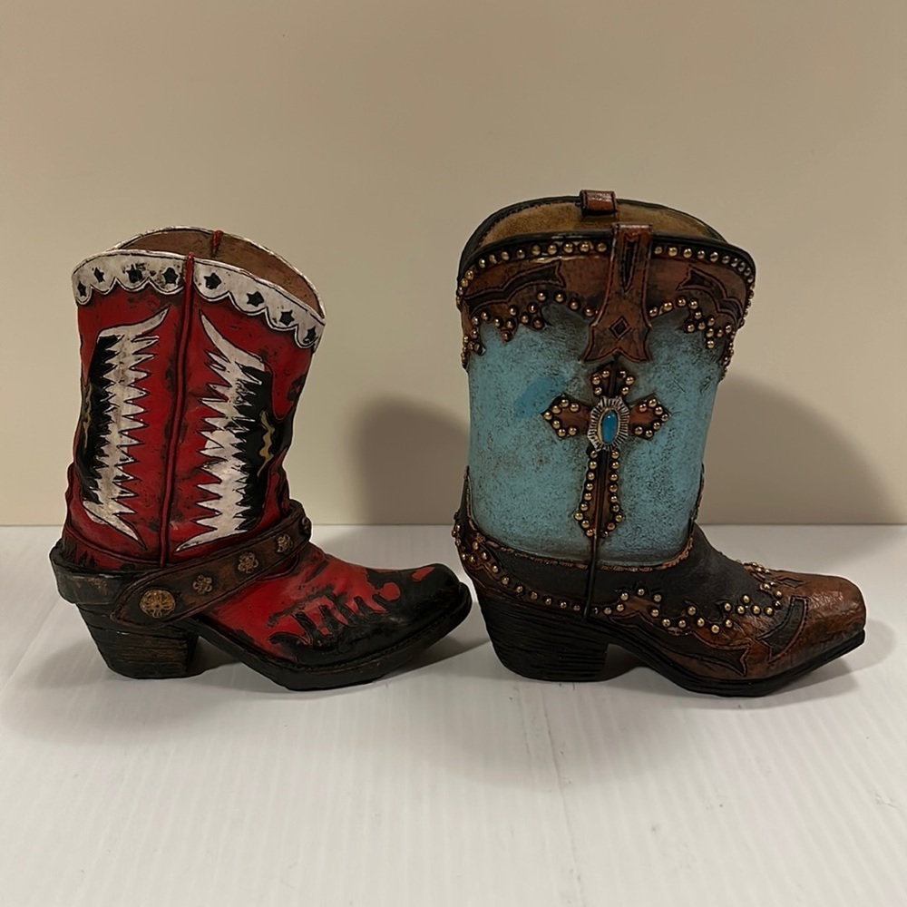 Decorative Porcelain Cowboy Boots set of 2